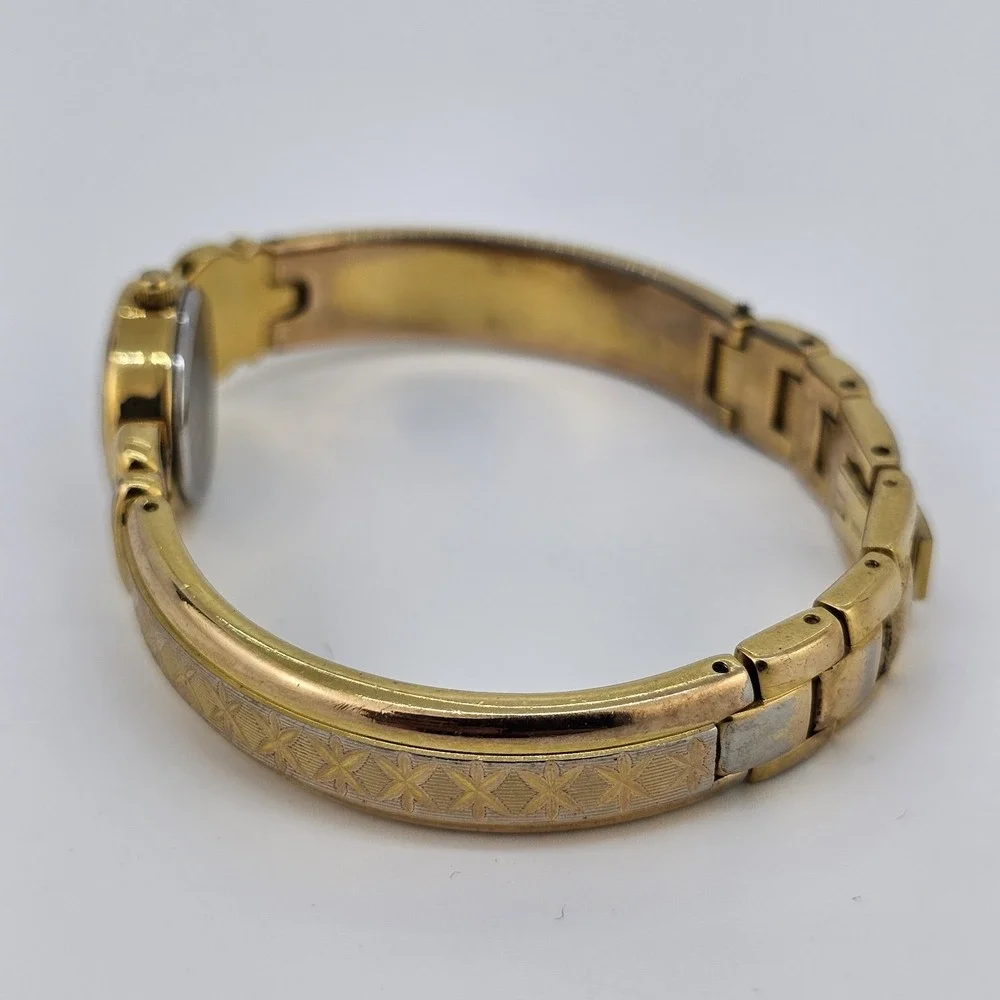 Elgin Diamond Women's Watch 16MM Gold Dial Gold Bracelet Band 6